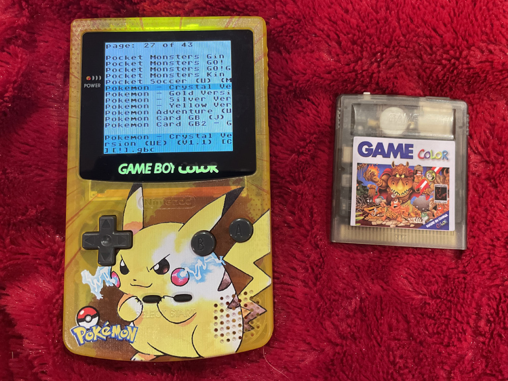 Nintendo Gameboy Color Pikachu IPS With EverDrive 700+ Games, 8gb Card