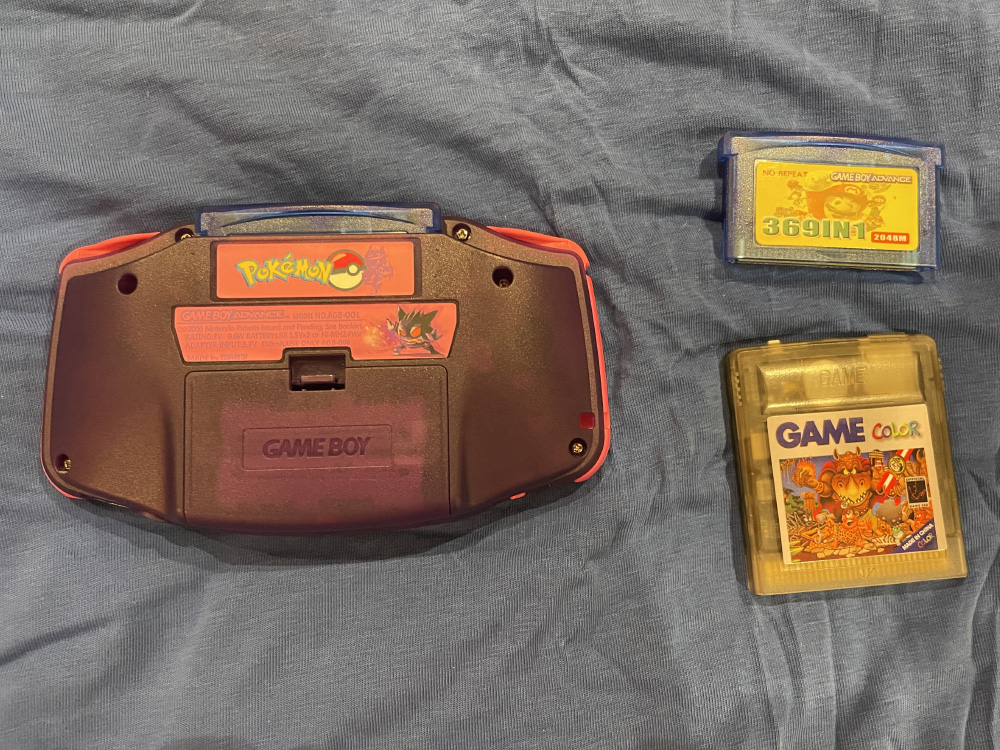 Alternative view of Nintendo Gameboy Advance Gengar theme Mod - with Games, GBC EverDrive and GBA Multicart 369in1