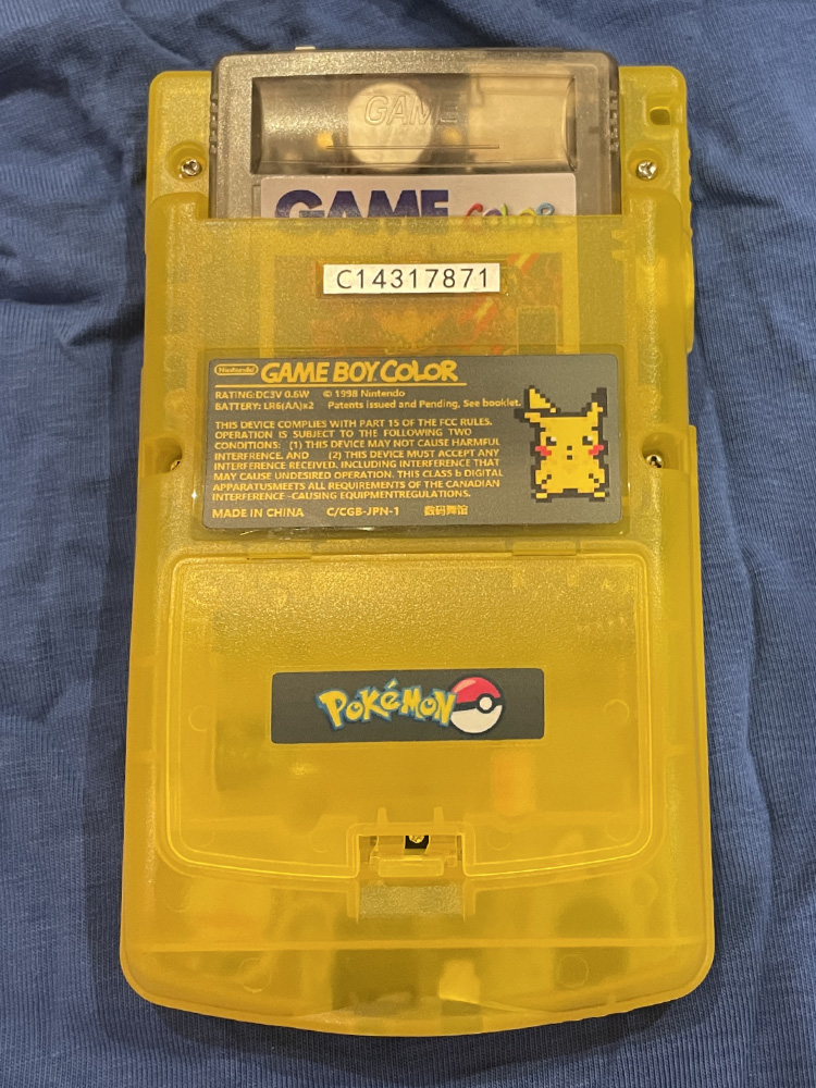 Alternative view of Nintendo Gameboy Color BACKLIT IPS Q5 V2 GBC Pikachu Pokémon
