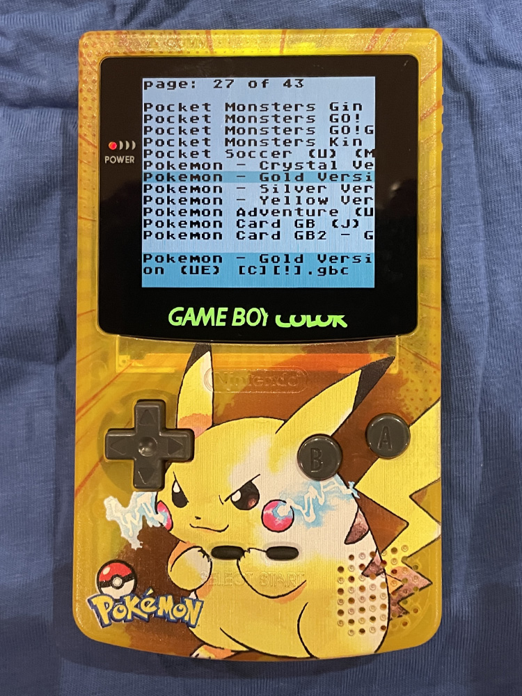 Nintendo Gameboy Color BACKLIT IPS Q5 V2 GBC Pikachu Pokémon