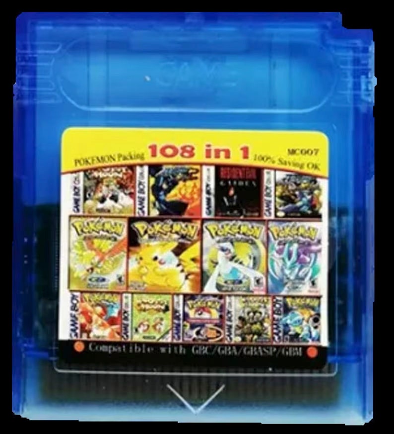 Alternative view of 108 in 1  | GBC COllection (Pokemon Yellow Gold Blue Silver, Crystal, Red, Trading Card Game, Harvest Moon, Megaman + More!) - Gameboy Color