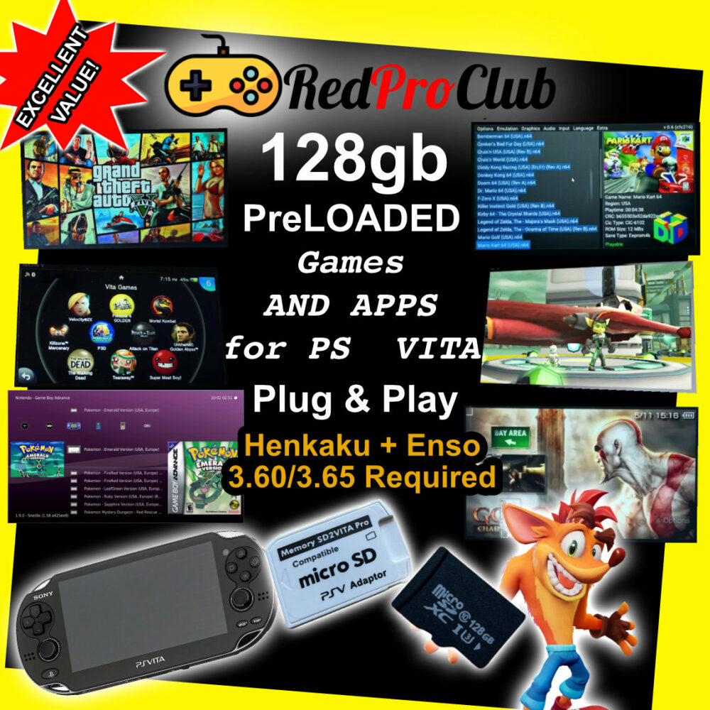 128gb 256gb 512gb 1tb Memory Card for Sony PS VITA 1000 2000 ps tv - WorldWide Shipping -Homebrew Plug & Play N64 GBA Unlocker Kit Emulators